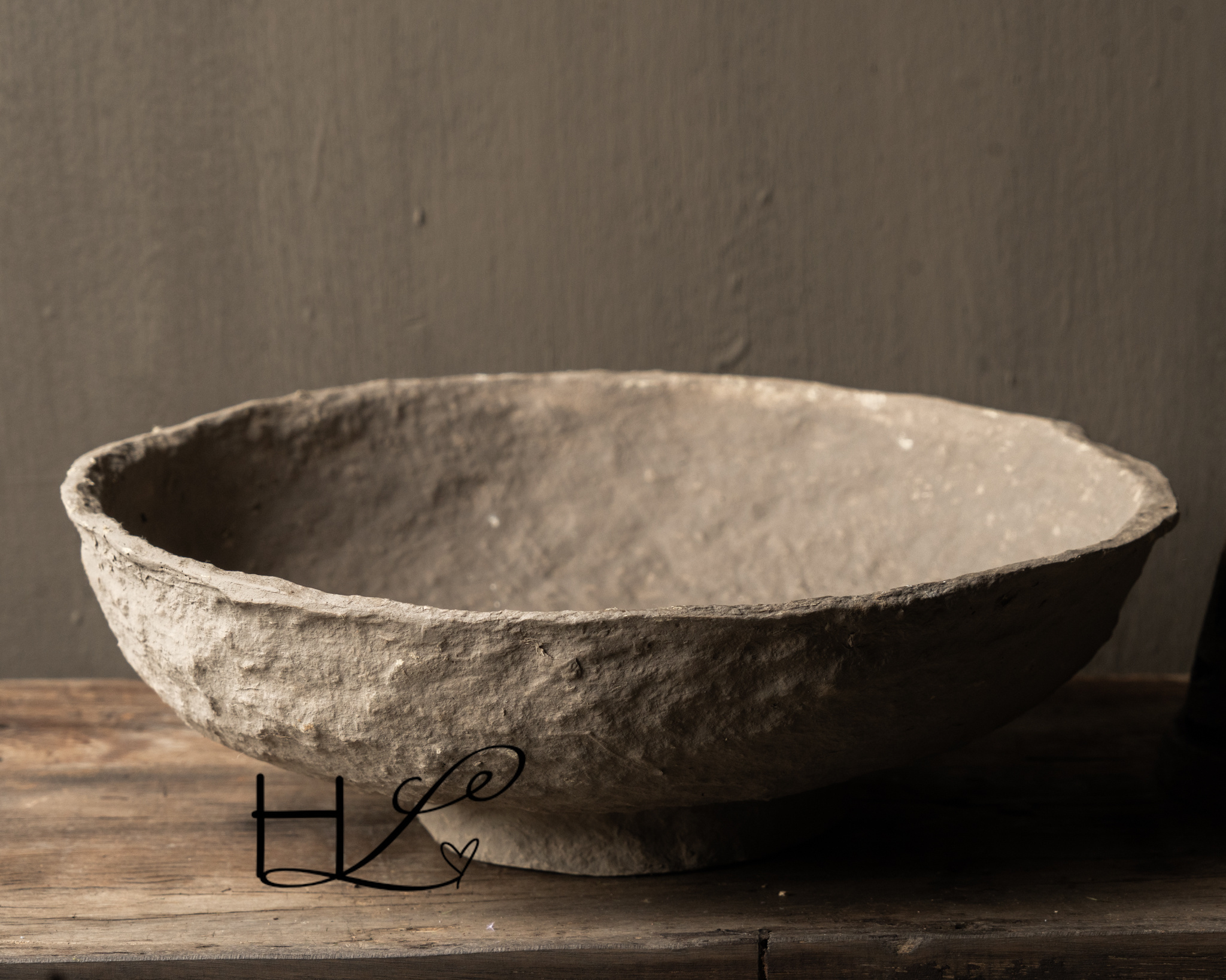 Papier-maché Kom – India kleur greige-3