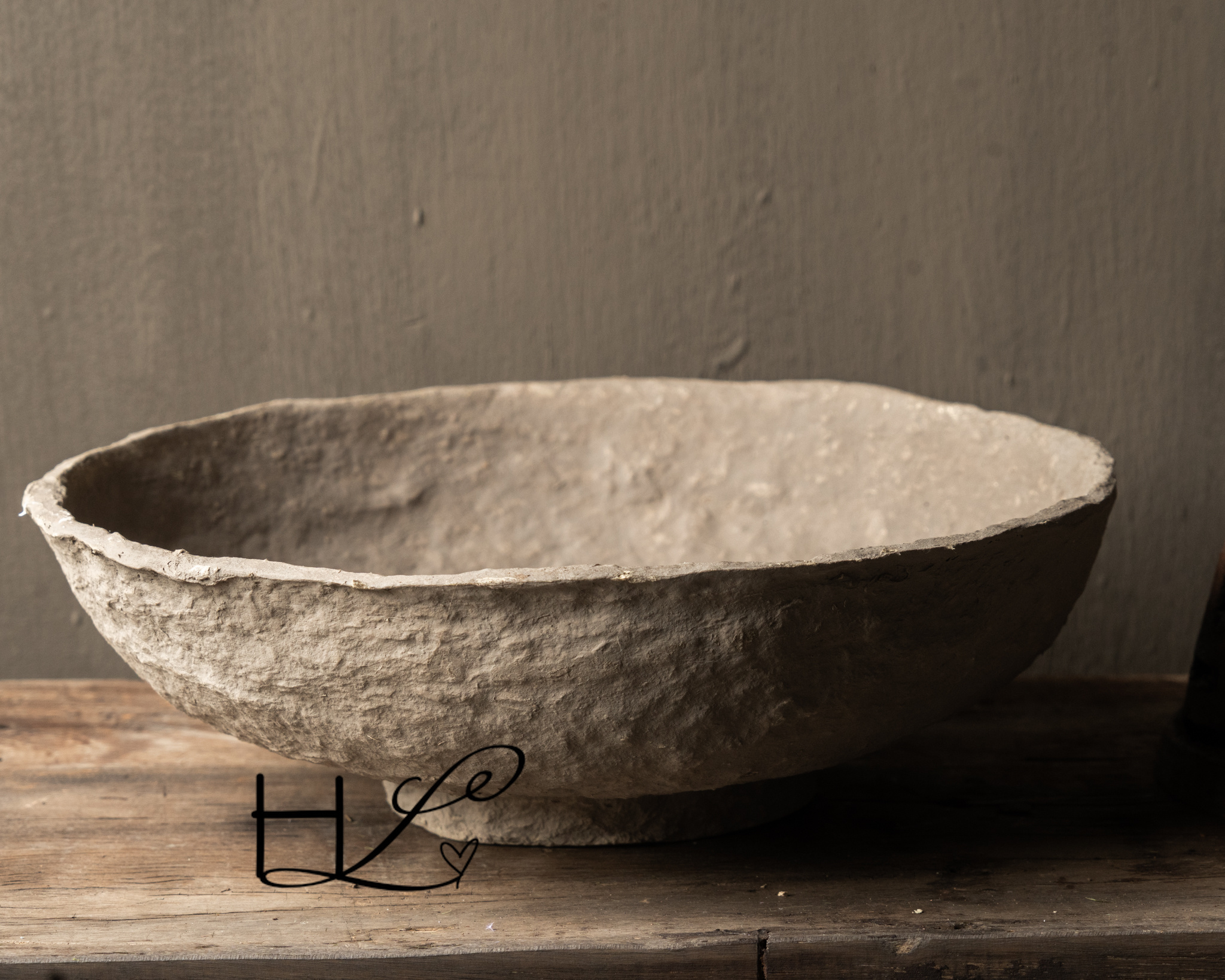 Papier-maché Kom – India kleur greige-4