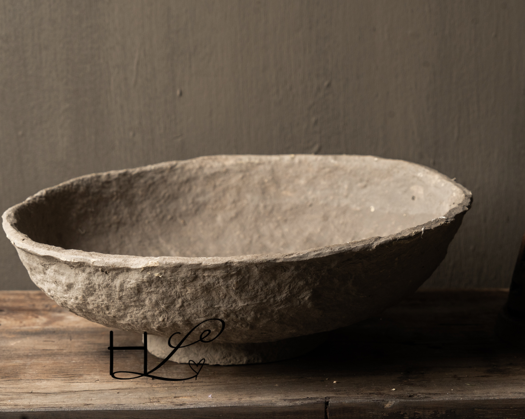 Papier-maché Kom – India kleur greige-5