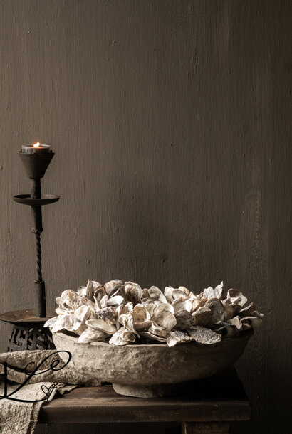 Papier-maché Kom – India kleur  greige