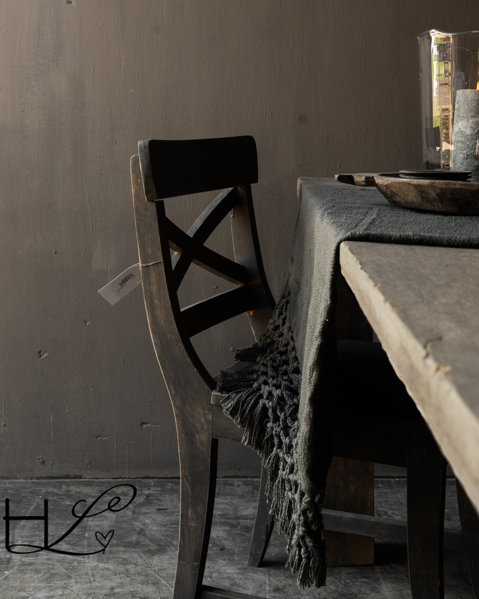 Plaid/Tischdecke Leinen/Baumwolle | Anthrazit-8