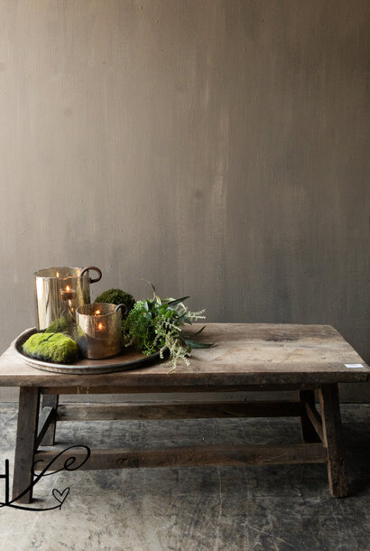 Couchtisch aus altem Altholz, hergestellt in Indien, 120 cm