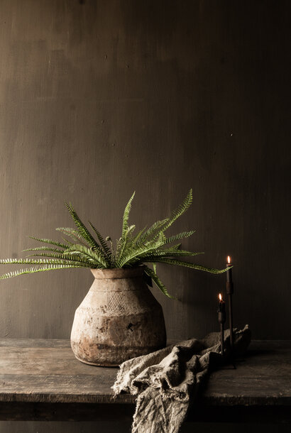 Oud houten nepalese wabi sabi kruik