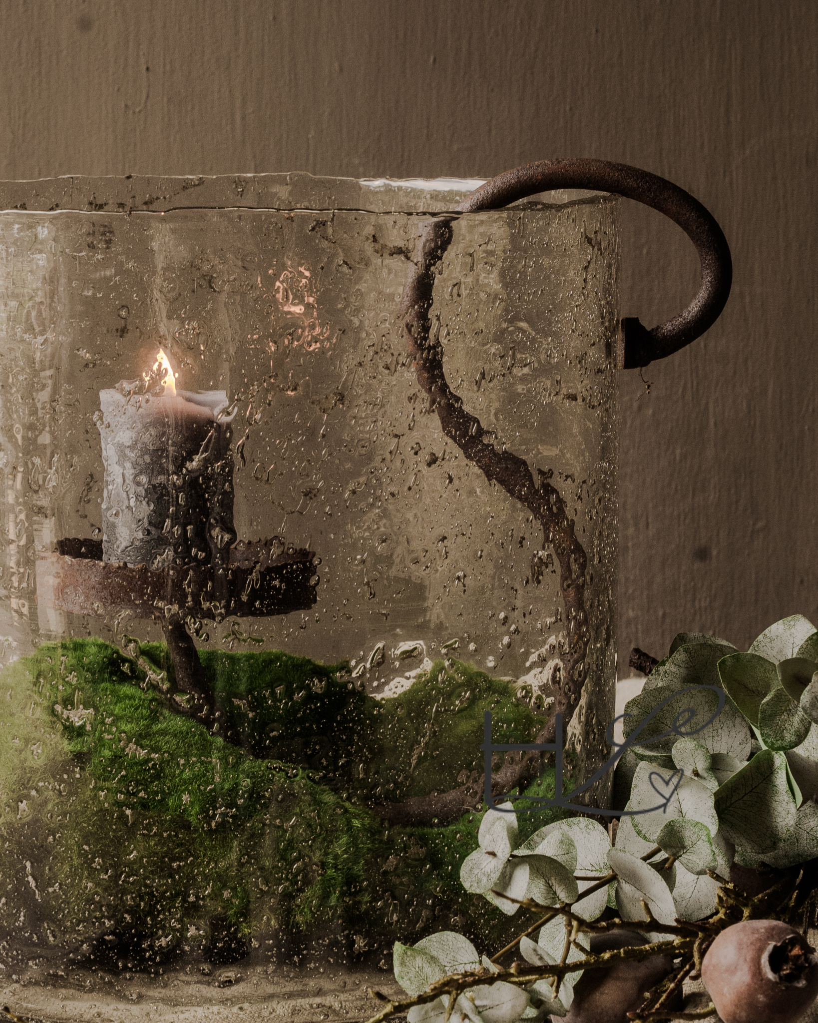 iron lantern hanging candlestick pure Living rust-5