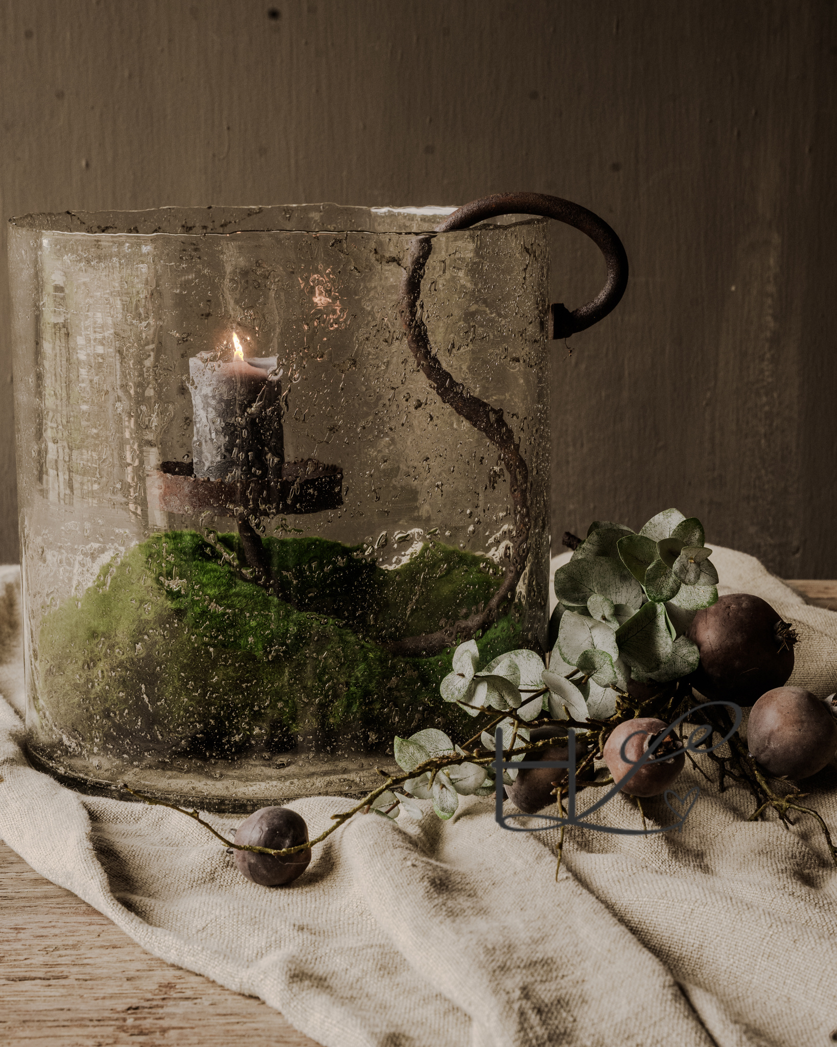 iron lantern hanging candlestick pure Living rust-6