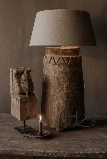 *Gereserveerd * Stoer Uniek Houten kruiklamp van Antieke kruik