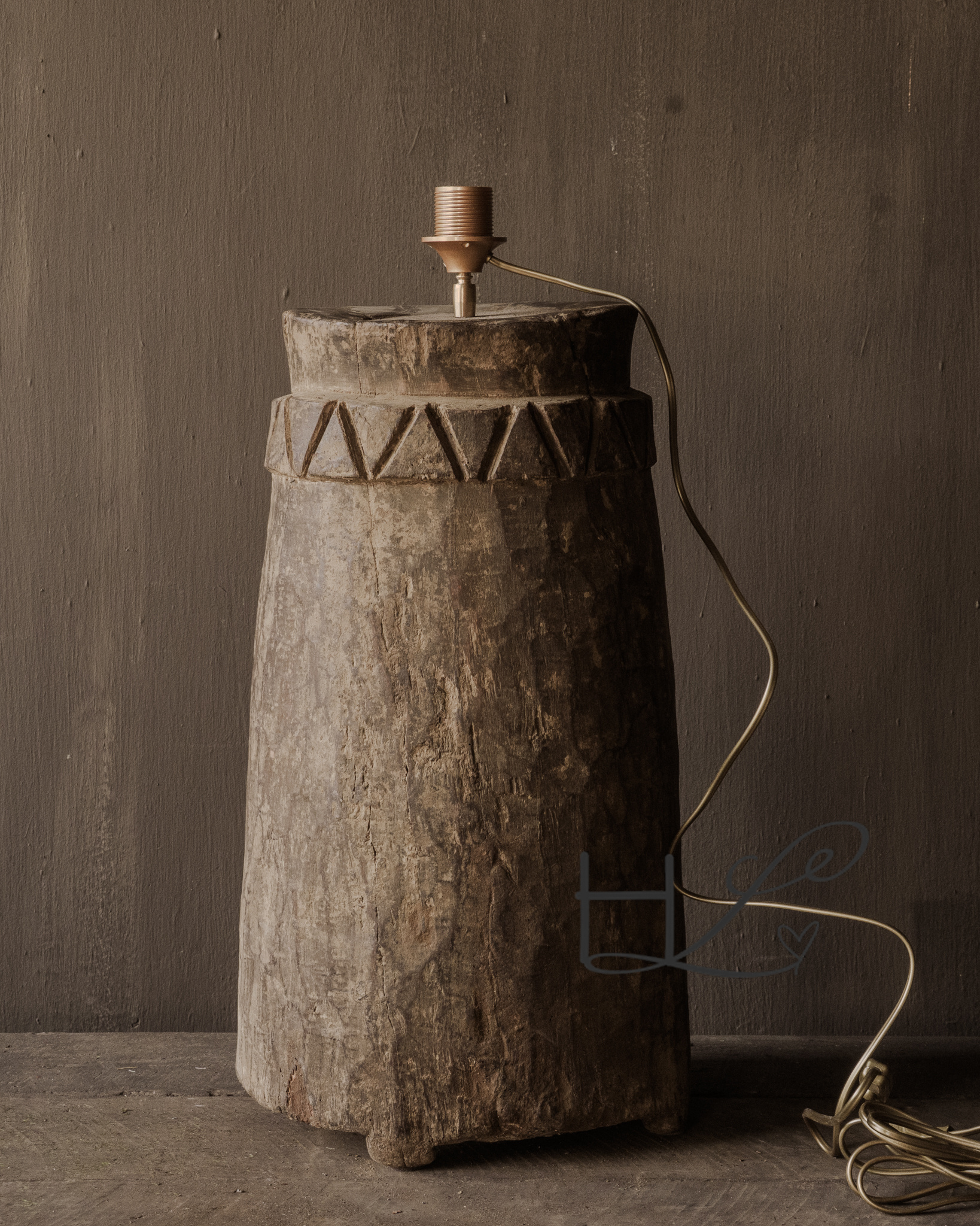 Stoer Uniek Houten kruiklamp van Antieke kruik-2