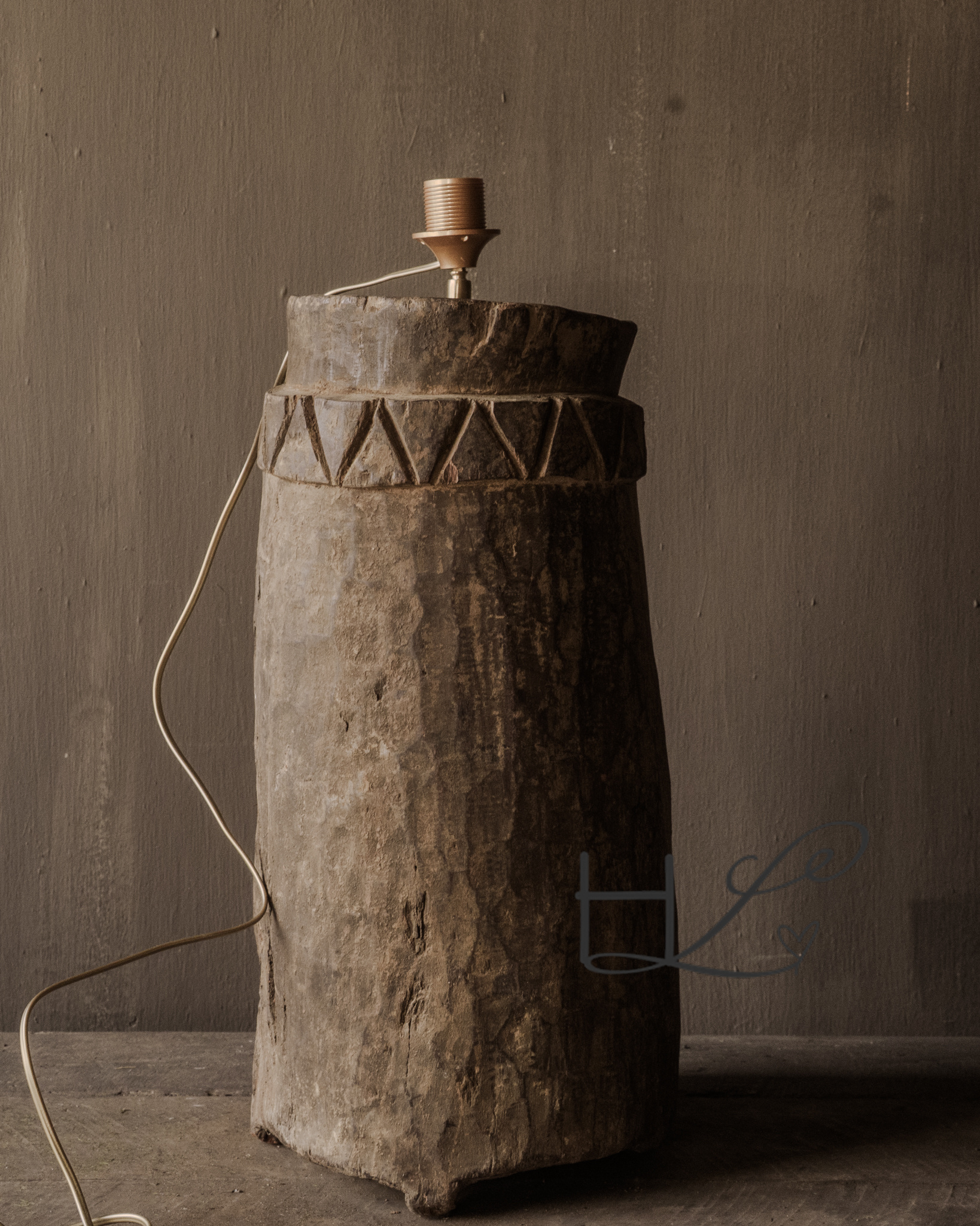 Stoer Uniek Houten kruiklamp van Antieke kruik-5