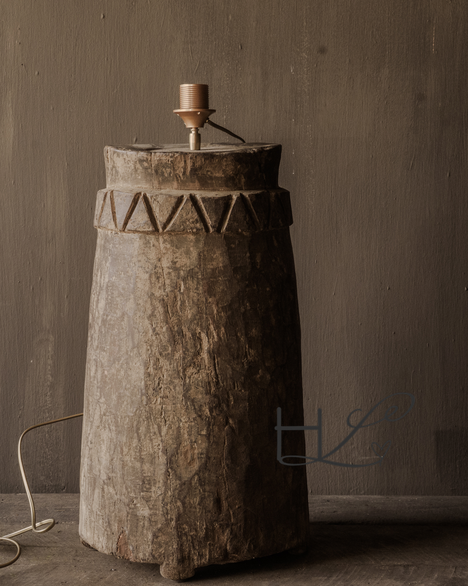 Stoer Uniek Houten kruiklamp van Antieke kruik-6