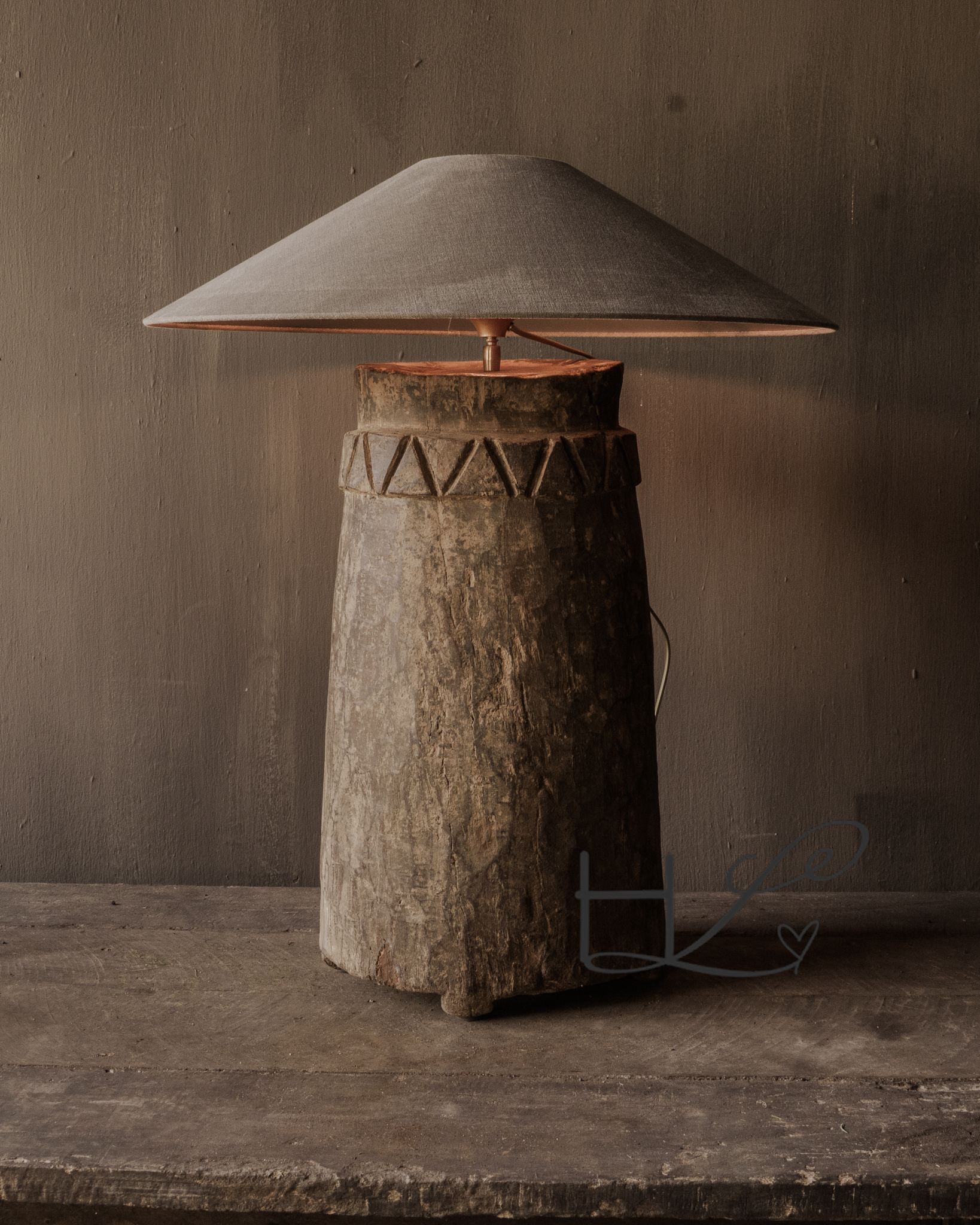 Stoer Uniek Houten kruiklamp van Antieke kruik-7