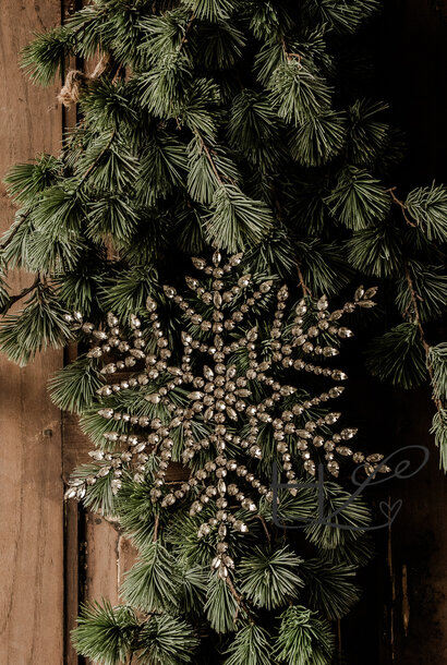 Strass Schneeflocke eng Antik Kupfer