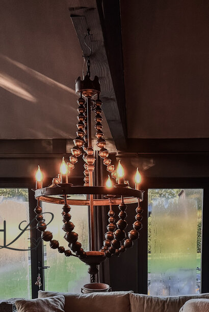 Demo Eisen Kronleuchter schwarz Rost Farbe