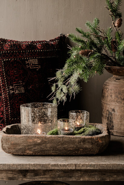 Authentische einzigartige alte hölzerne Teigschüssel Indien – 54×32×H12 cm