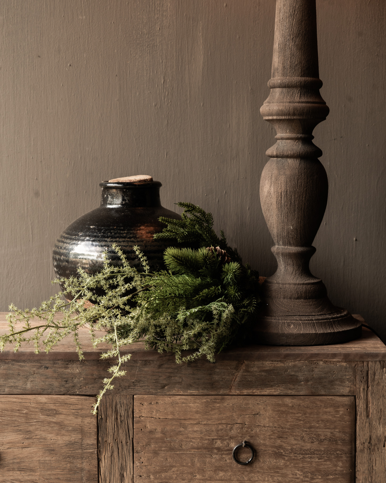 Uniek Wabi Sabi Authentiek geglazuurde kruik met originele dop-1