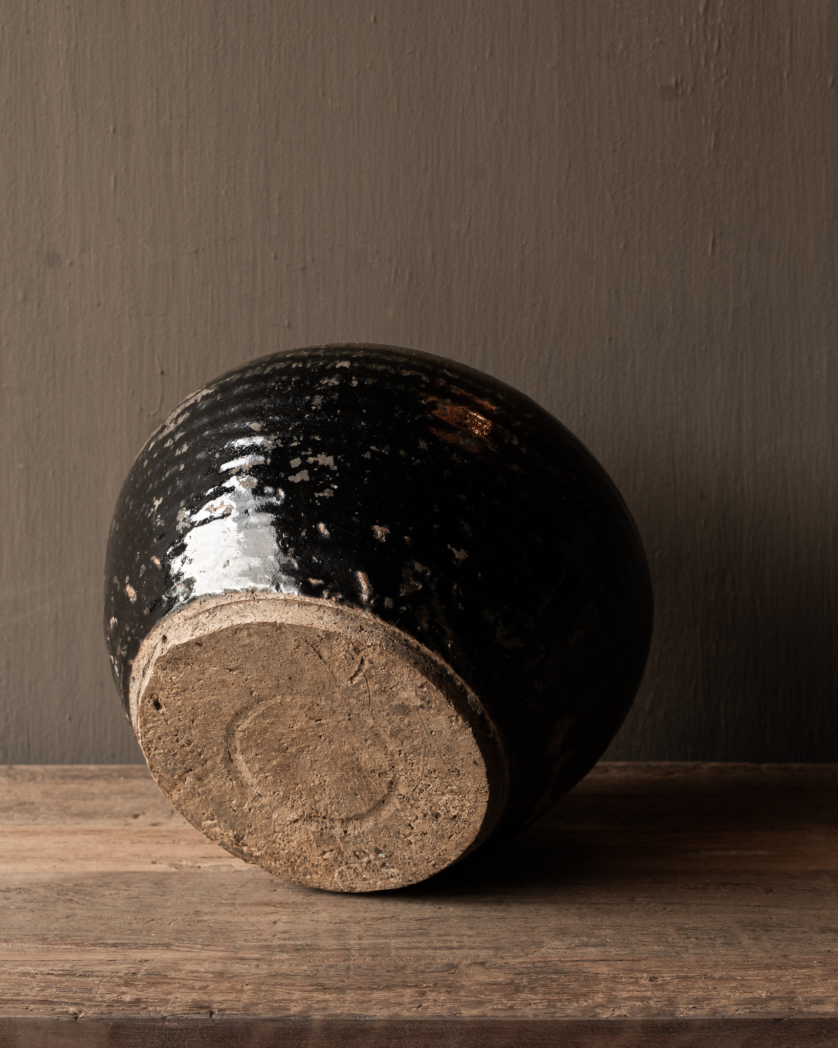 Uniek Wabi Sabi Authentiek geglazuurde kruik met originele dop-4