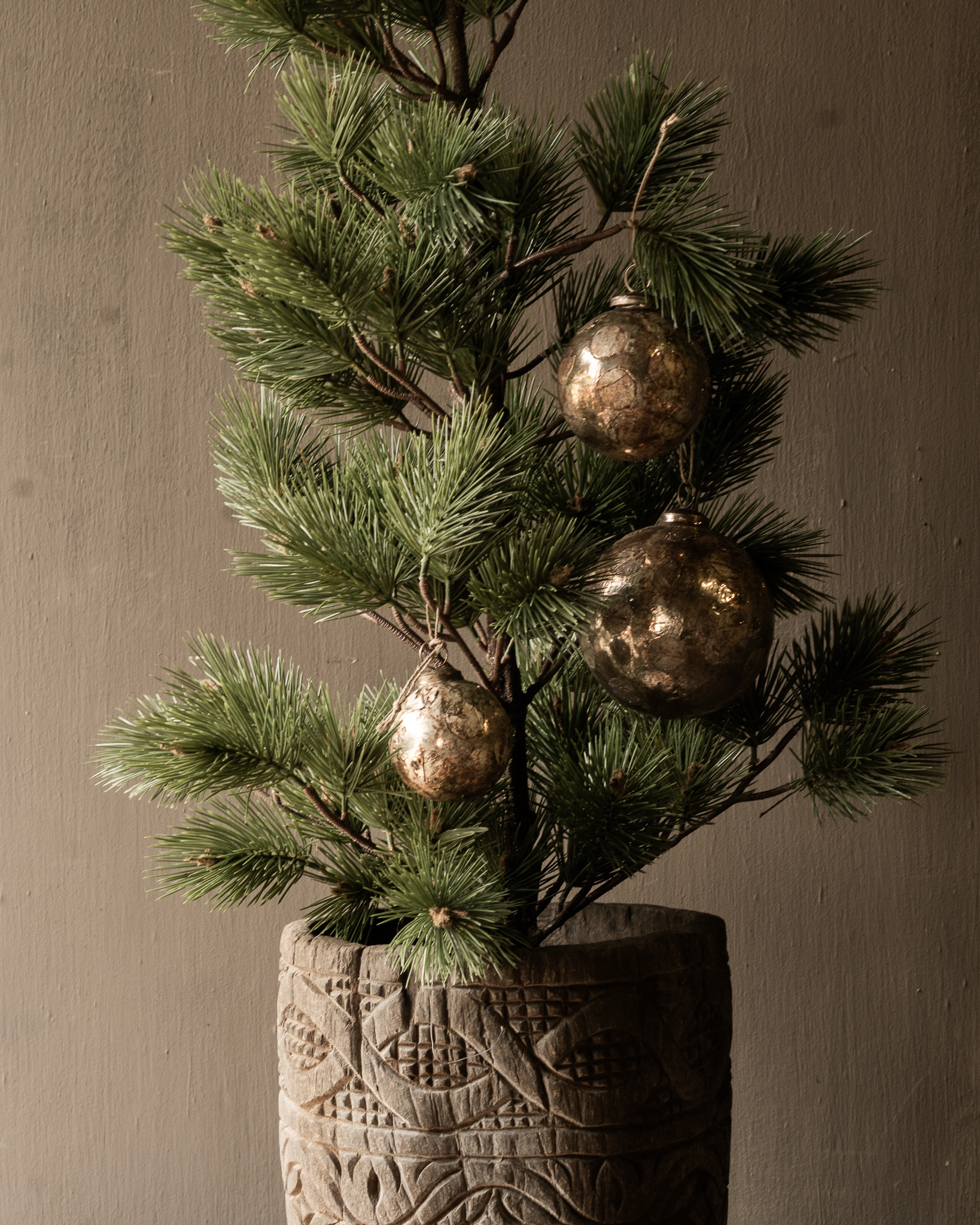 Alter hölzerner Mörser / Topf – Indien-8