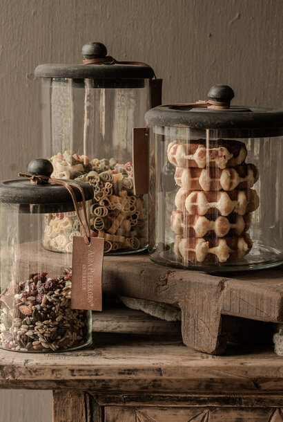 Glass storage jar with wooden cap Aura Peeperkorn