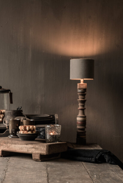 Cute wooden colored baluster lamp