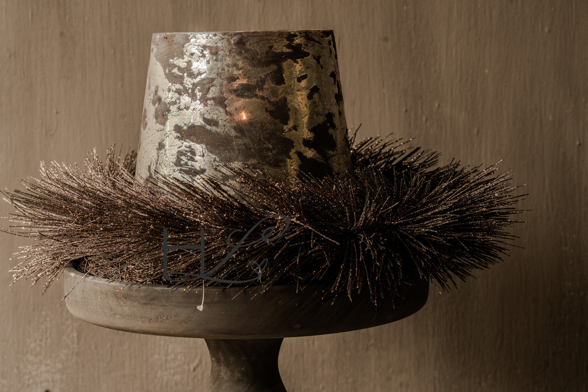 Glitter wreath copper-2