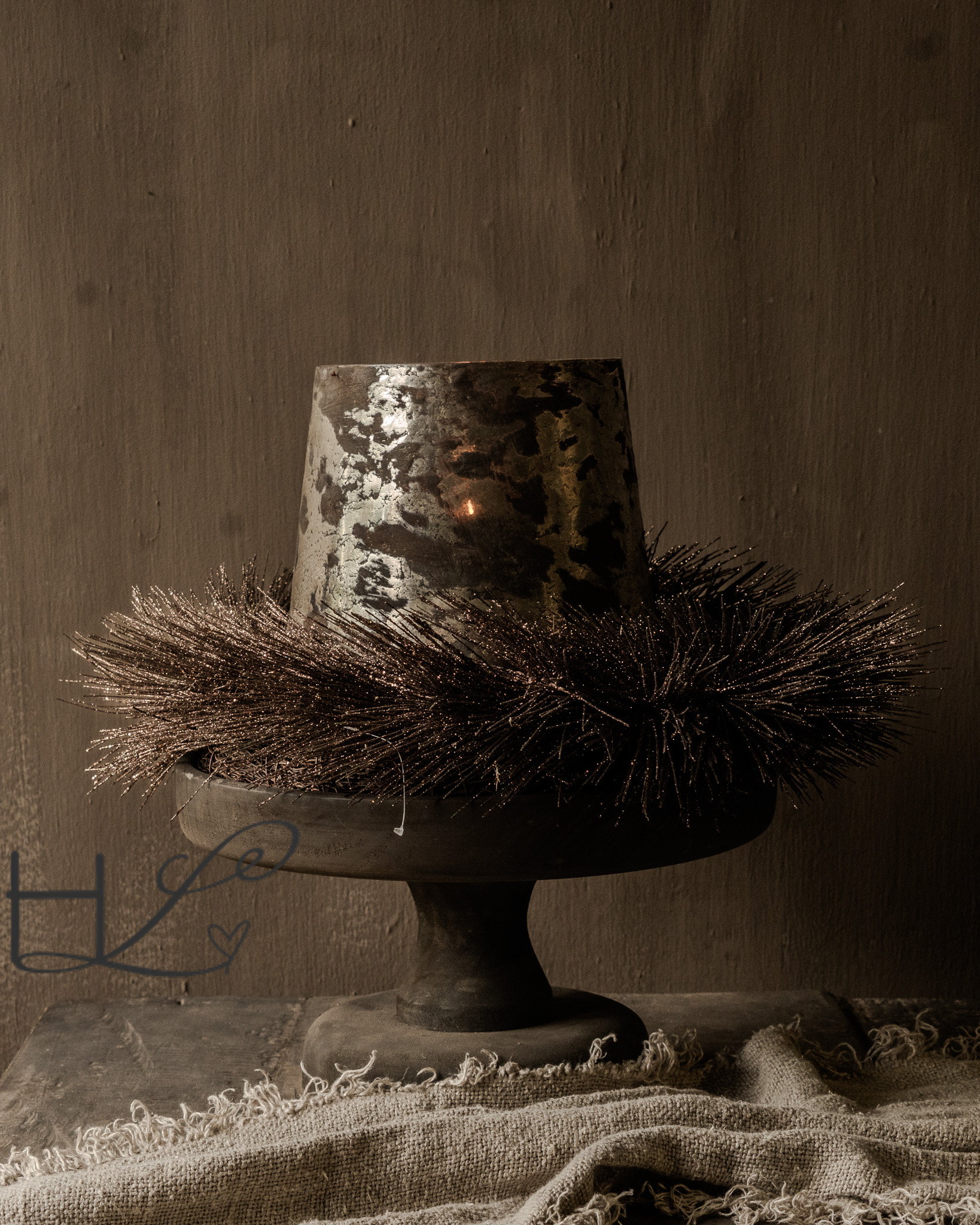 Glitter wreath copper-3