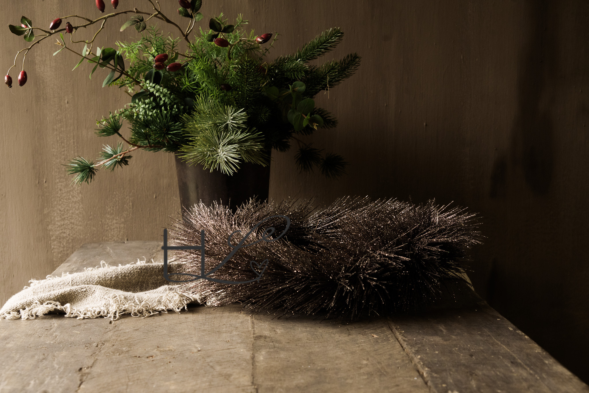 Glitter wreath copper-4