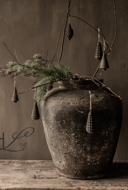 Alter authentischer Steingutkrug/indischer Wassertopf