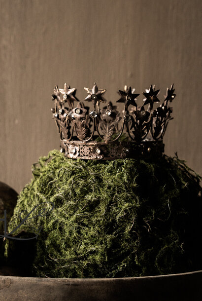 Metal low crown, antique bronze – Ø15 cm