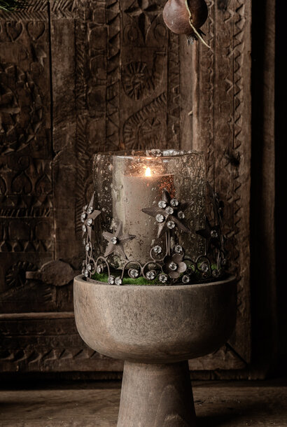 Metal low crown, antique bronze – Ø15 cm