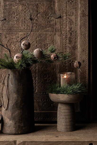 Antieke houten melkkan met deksel