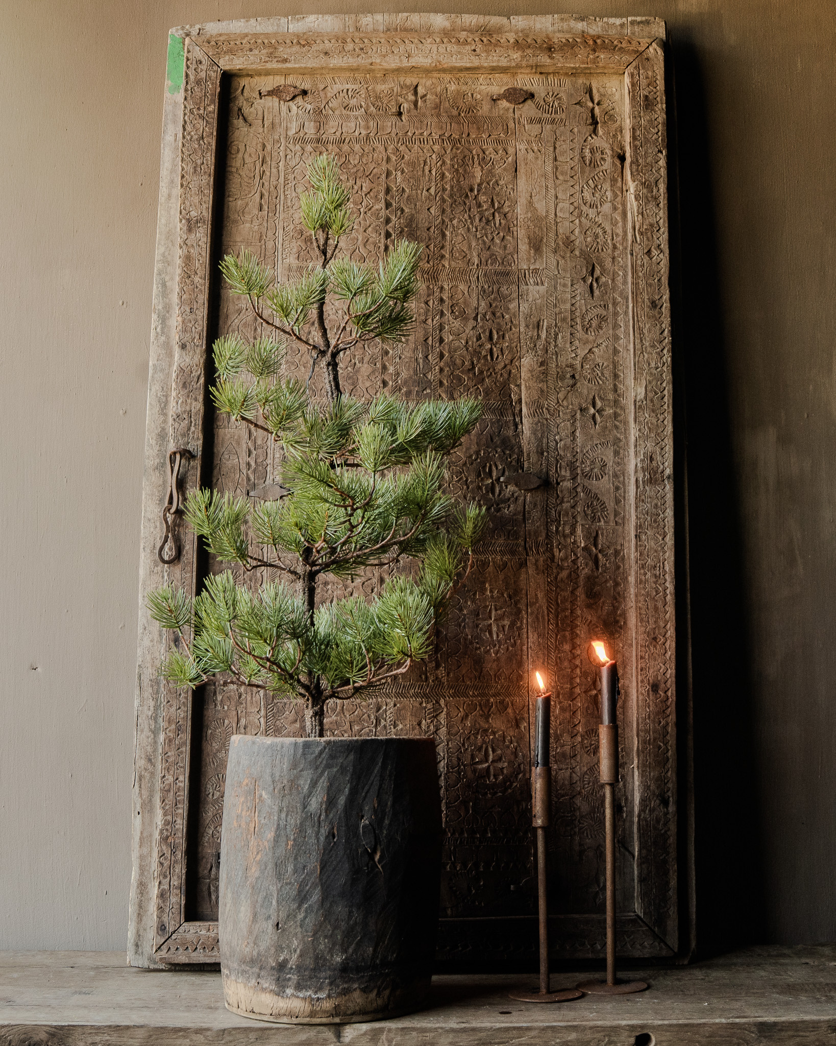 Nepalese oude houten Pot-1