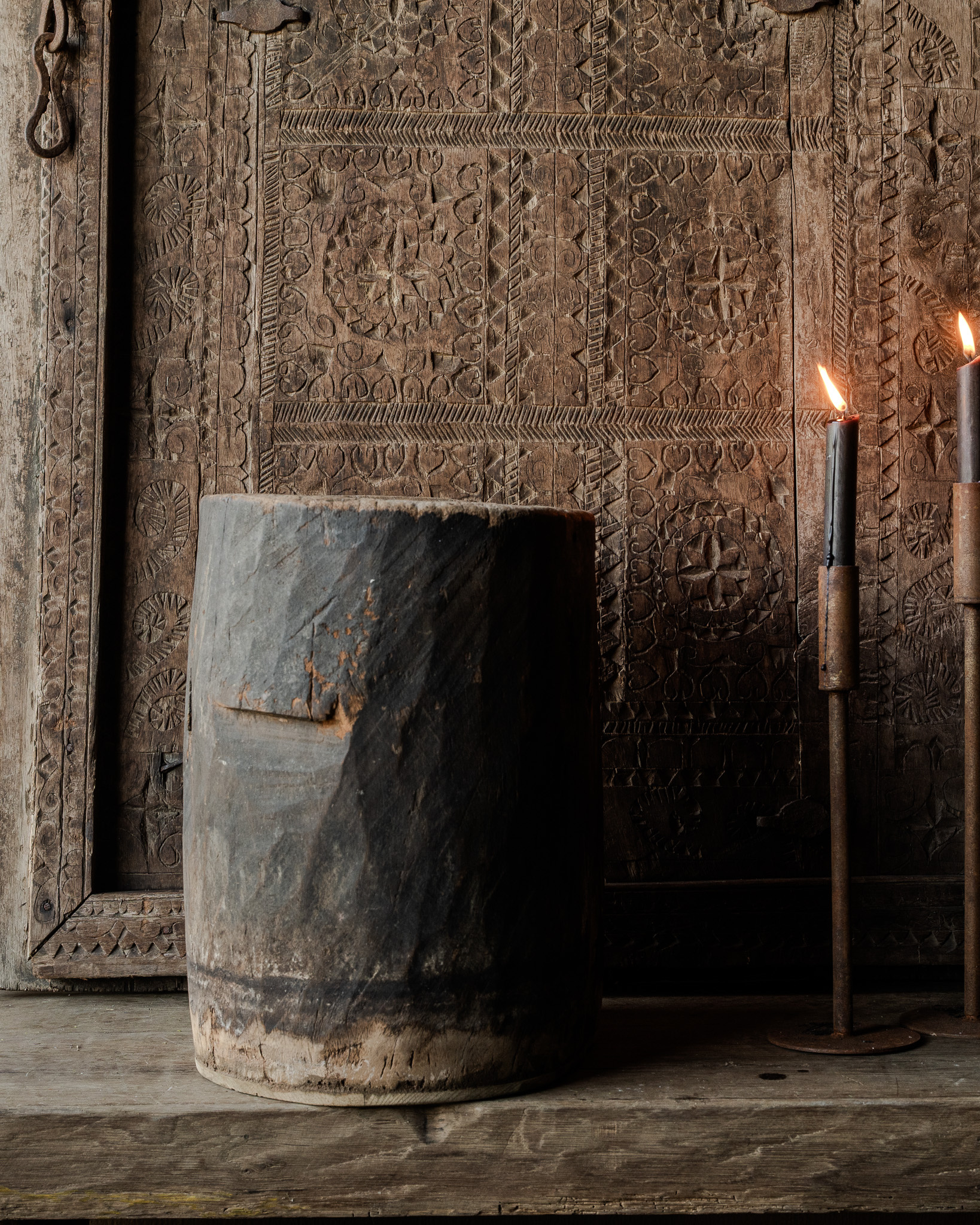 Nepalese oude houten Pot-3