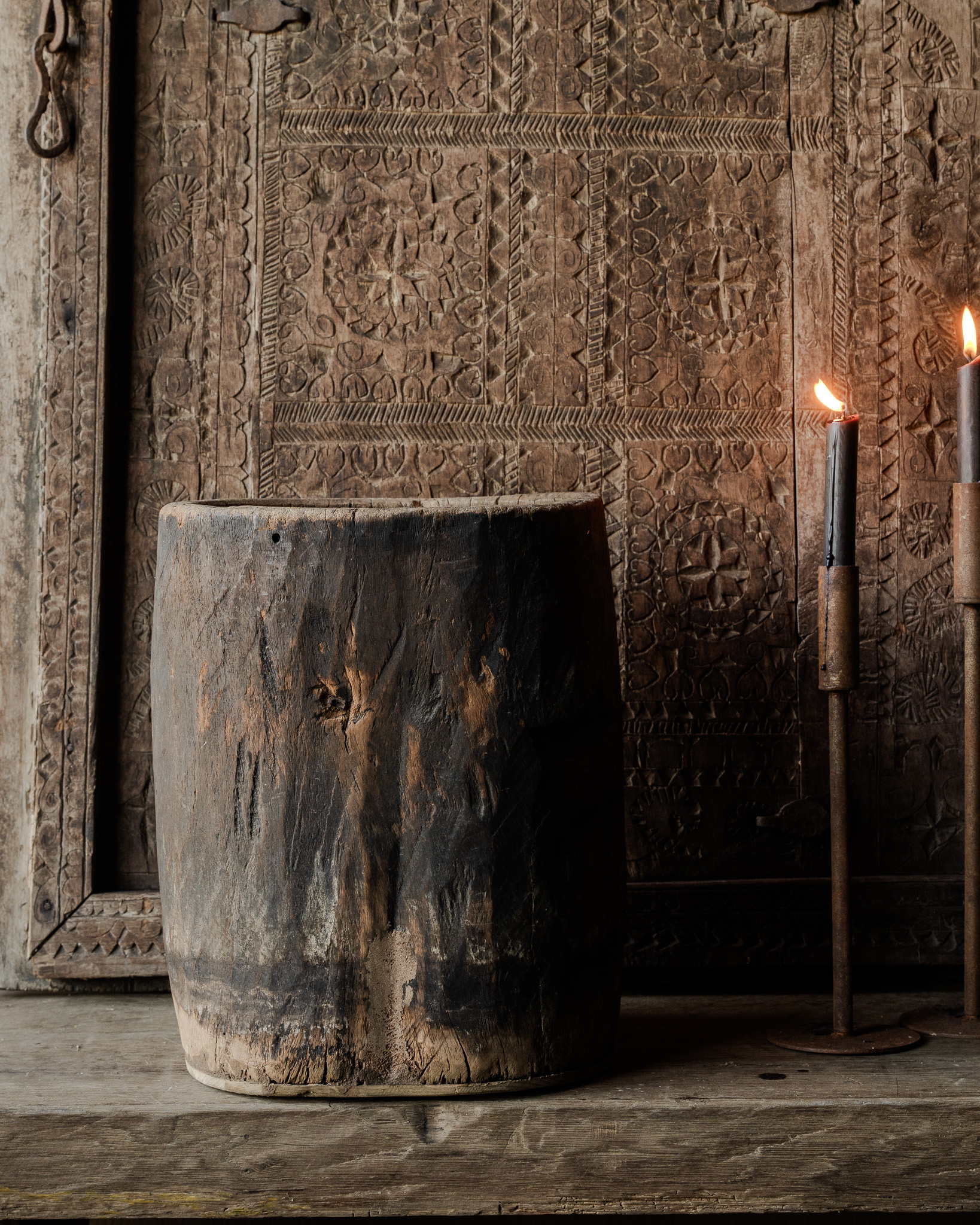 Nepalese oude houten Pot-5