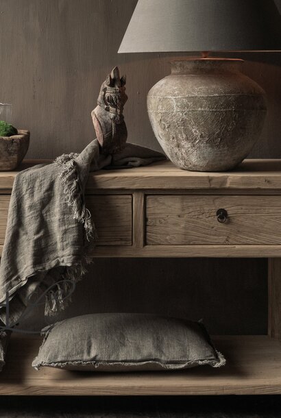 Leinenvorhang in der Farbe Taupe