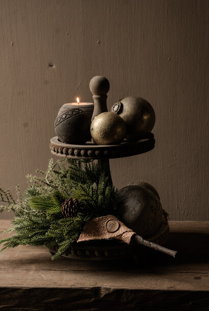 LUKSA Sturdy wooden etagere, serving tray