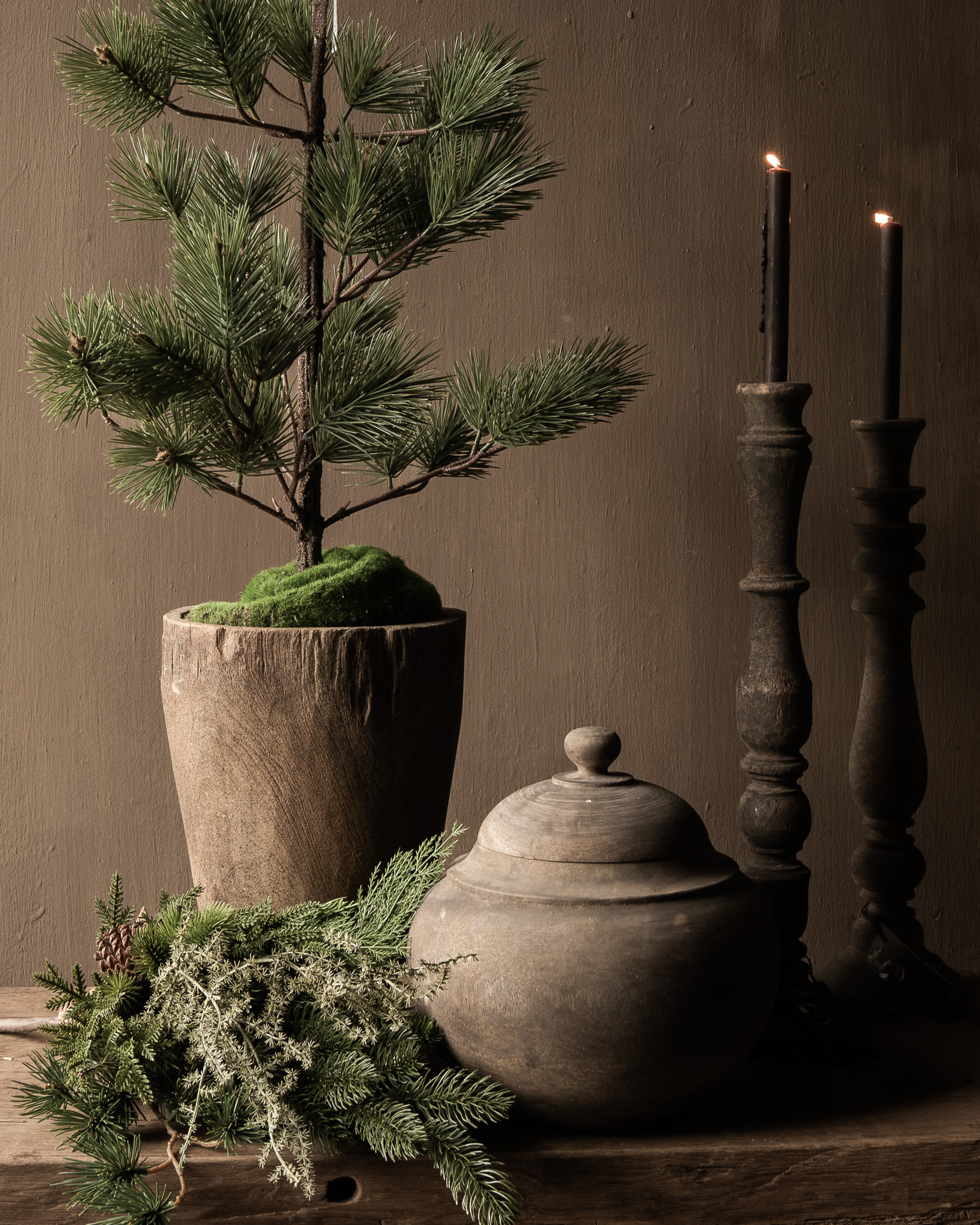 Holztopf mit Deckel LUKSA-1