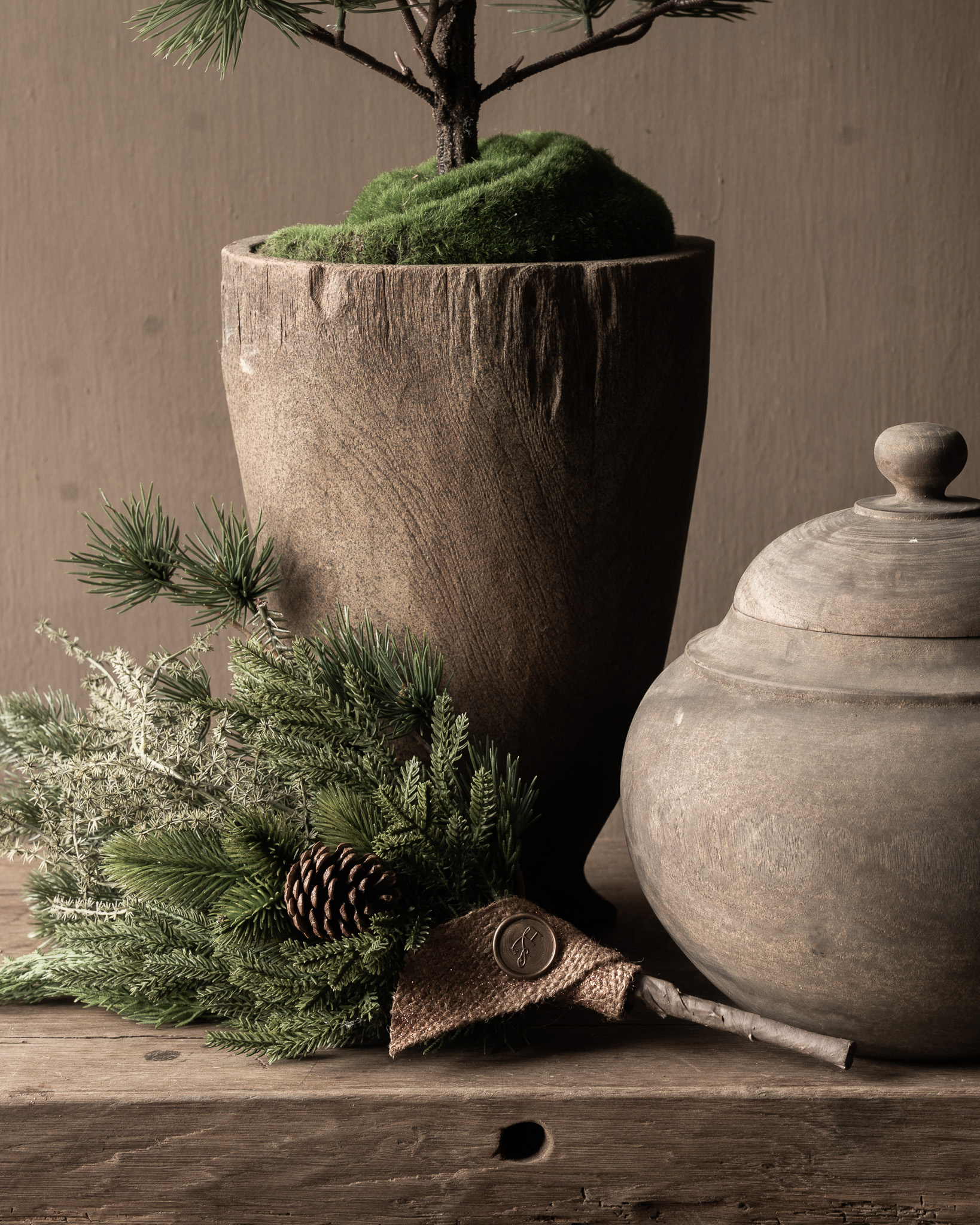 Holztopf mit Deckel LUKSA-3