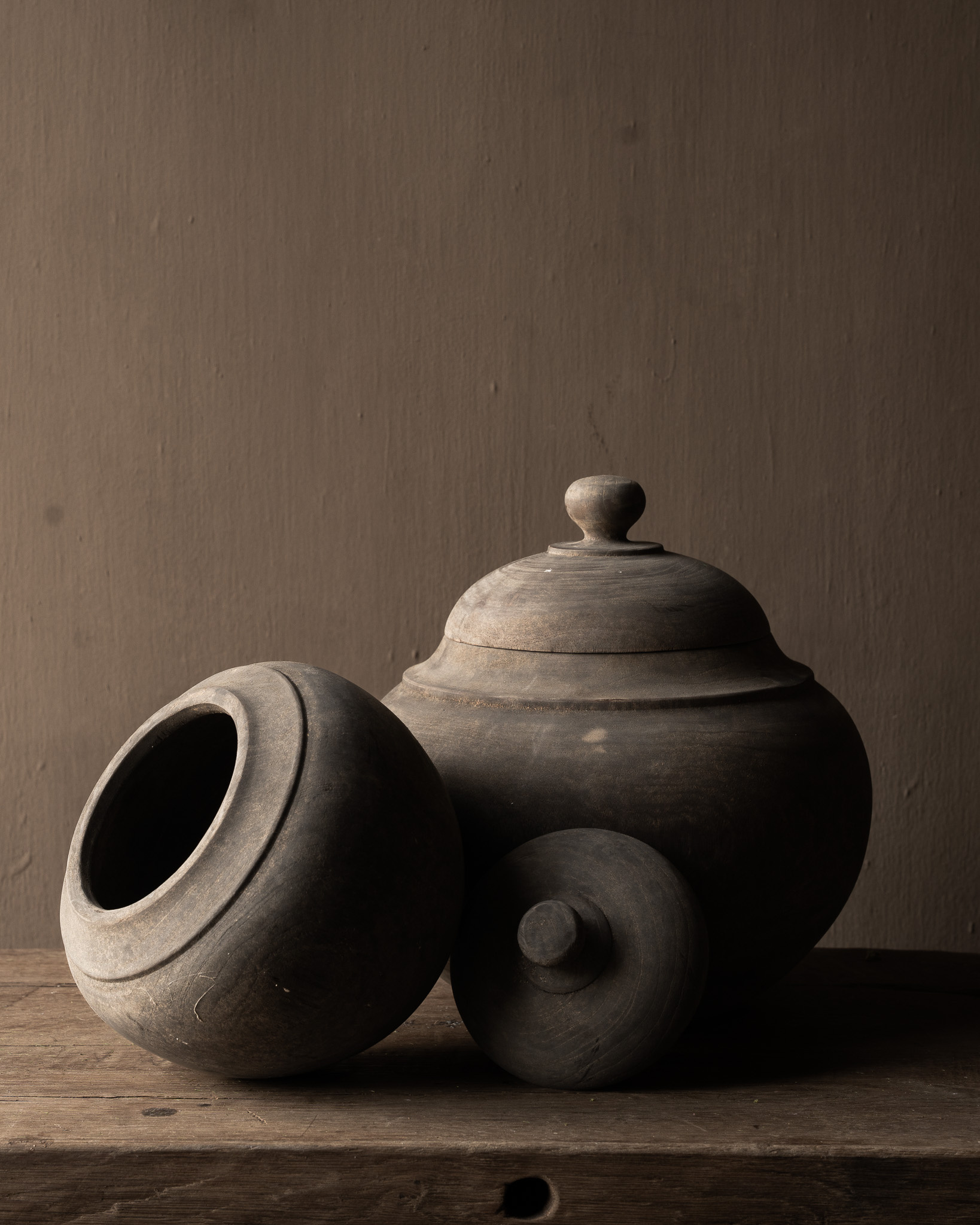 Holztopf mit Deckel LUKSA-8