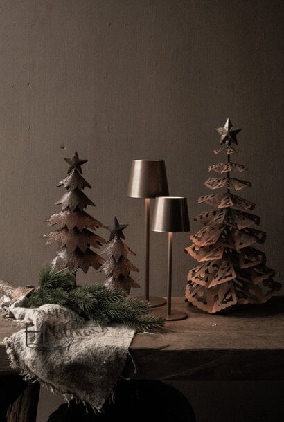 Oplaadbare tafellampje in de kleur brons