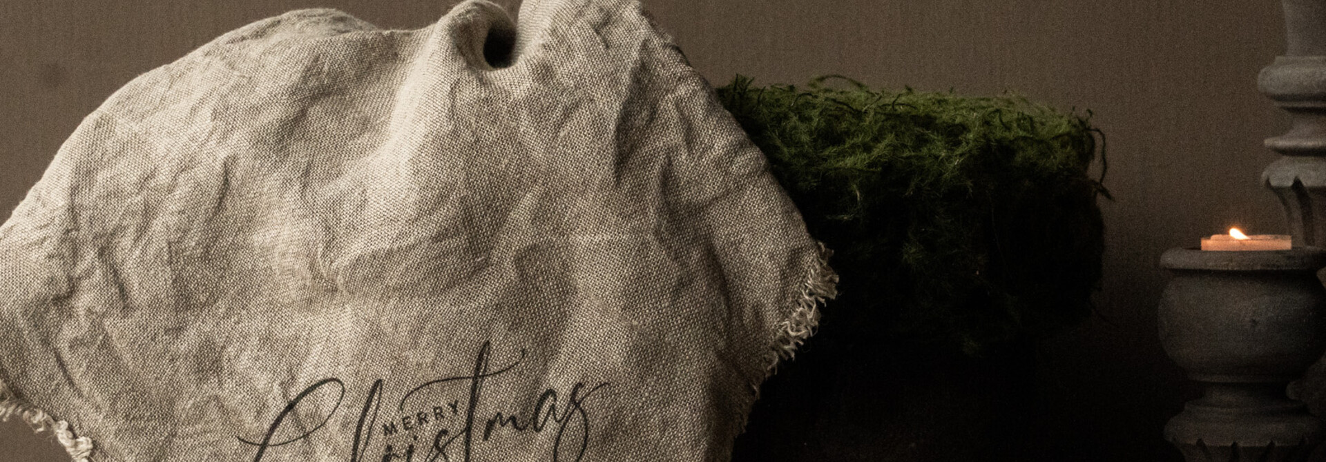 Stoff-Weihnachtskarte im Shabby-Chic-Stil, 45 x 45 cm