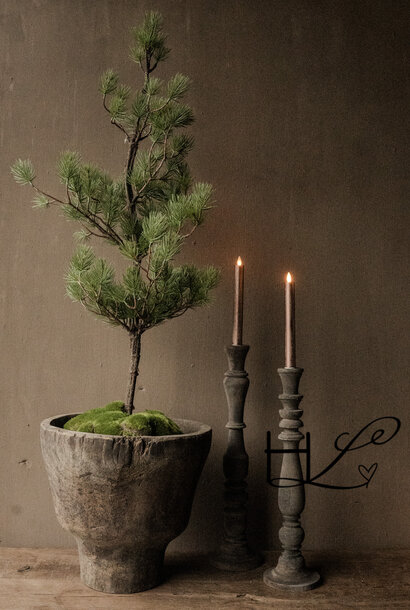 Einzigartiger alter schwerer Holztopf – Indien