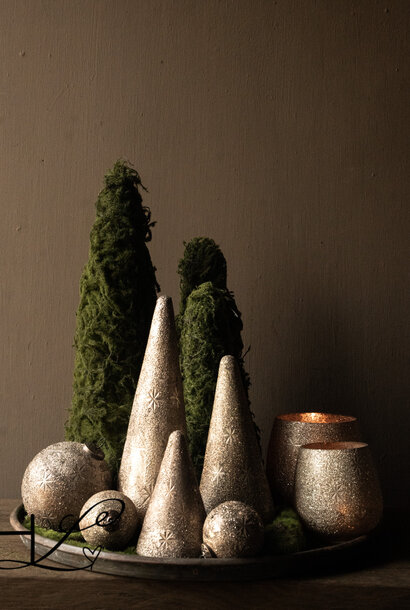 Glazen Boompje , kerstbal of windlicht  Champagne