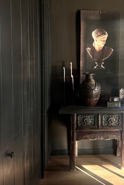 Oud Antiek Wabi Sabi Houten doorleefd  kastje  /Sidetable/Muurtafel