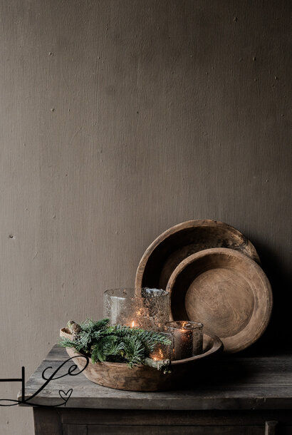 Authentiek houten wabi sabi schaal