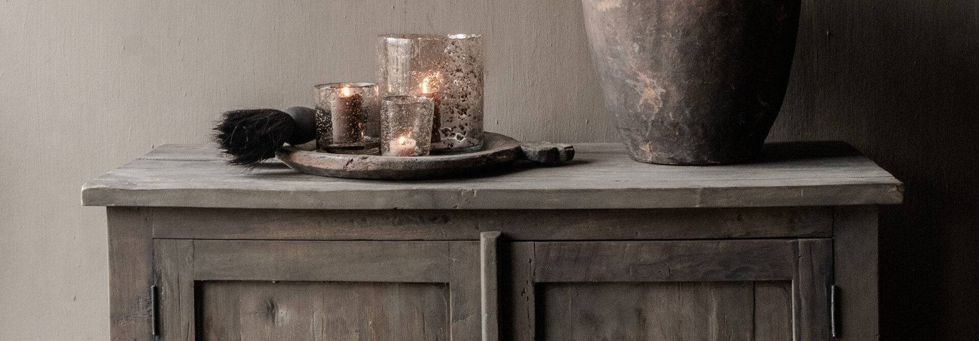 Tweedeurs dressoir Brad gemaakt van oud gebruikt hout LUKSA