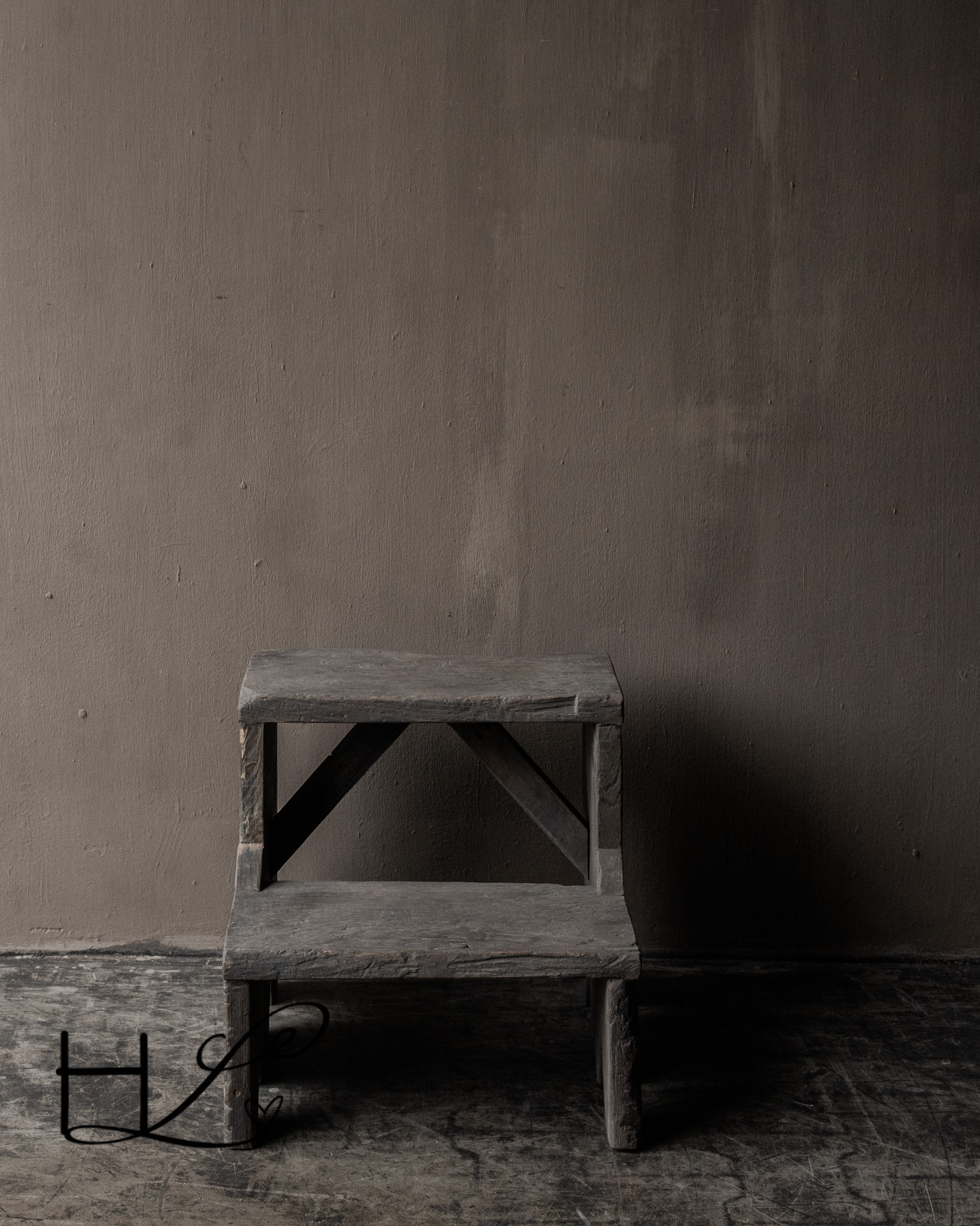 Authentiek Houten Kruk / Trapje Davi – HOFFZ-2