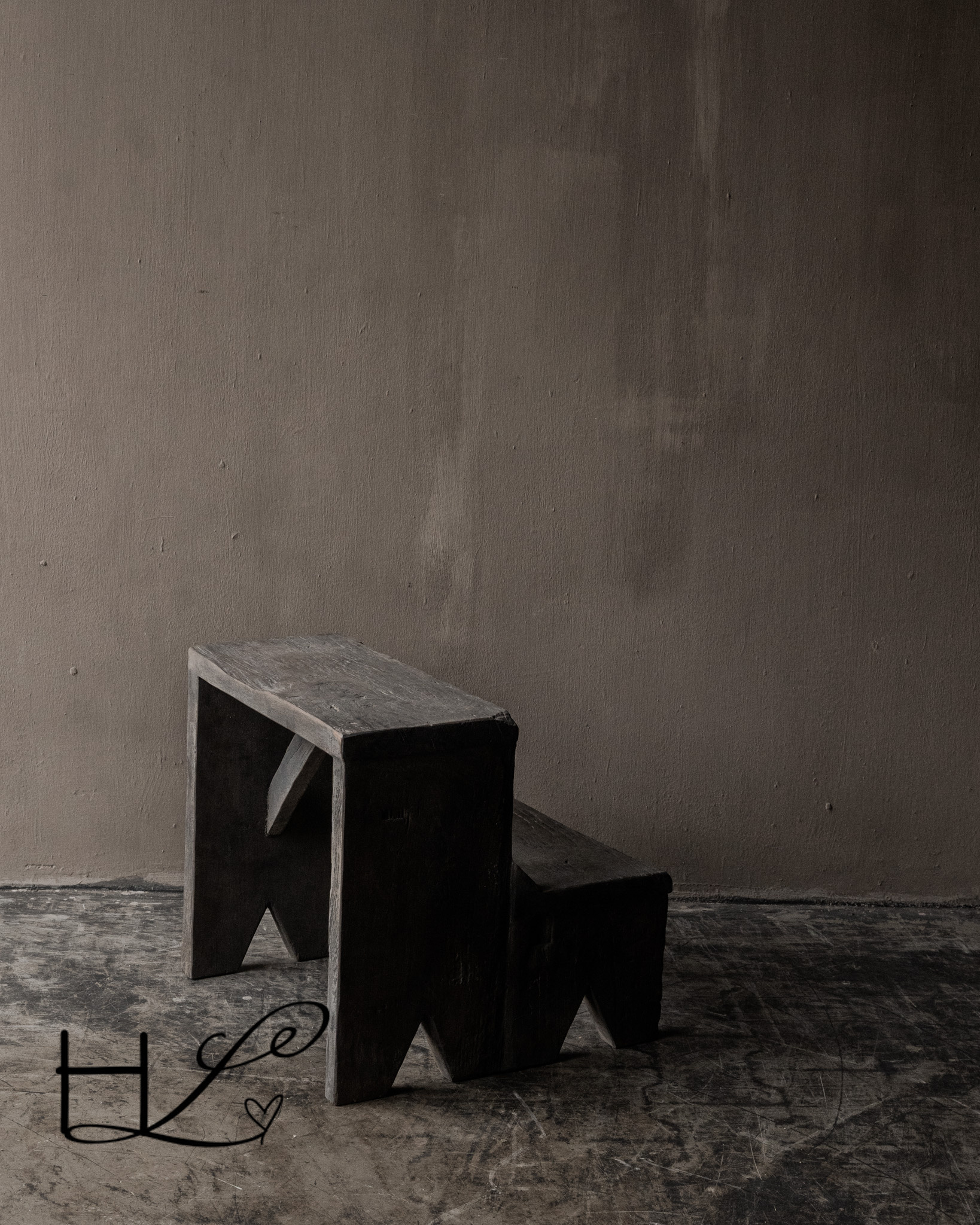 Authentiek Houten Kruk / Trapje Davi – HOFFZ-4