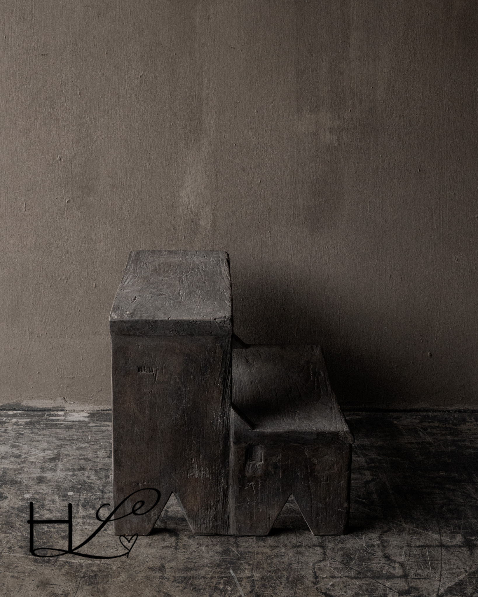 Authentiek Houten Kruk / Trapje Davi – HOFFZ-6