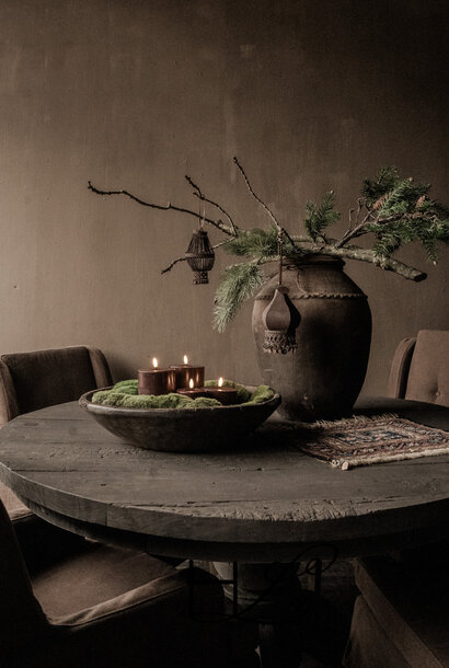 Stoer Robuuste houten ronde tafel   ⌀140 HOFFZ