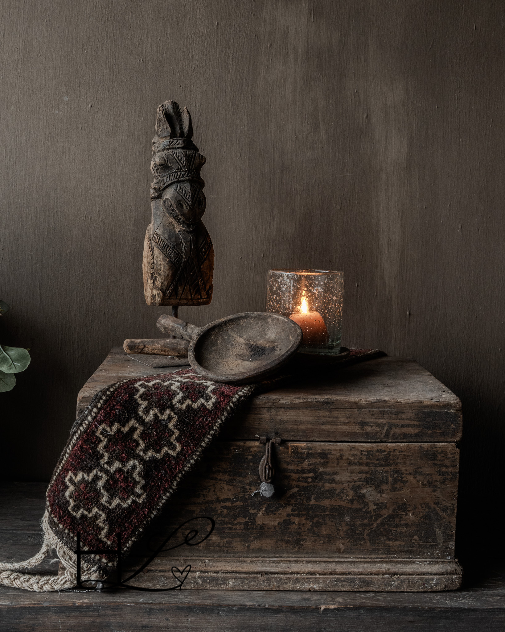 Uniek Oud Authentieke houten kistje HOFFZ-1