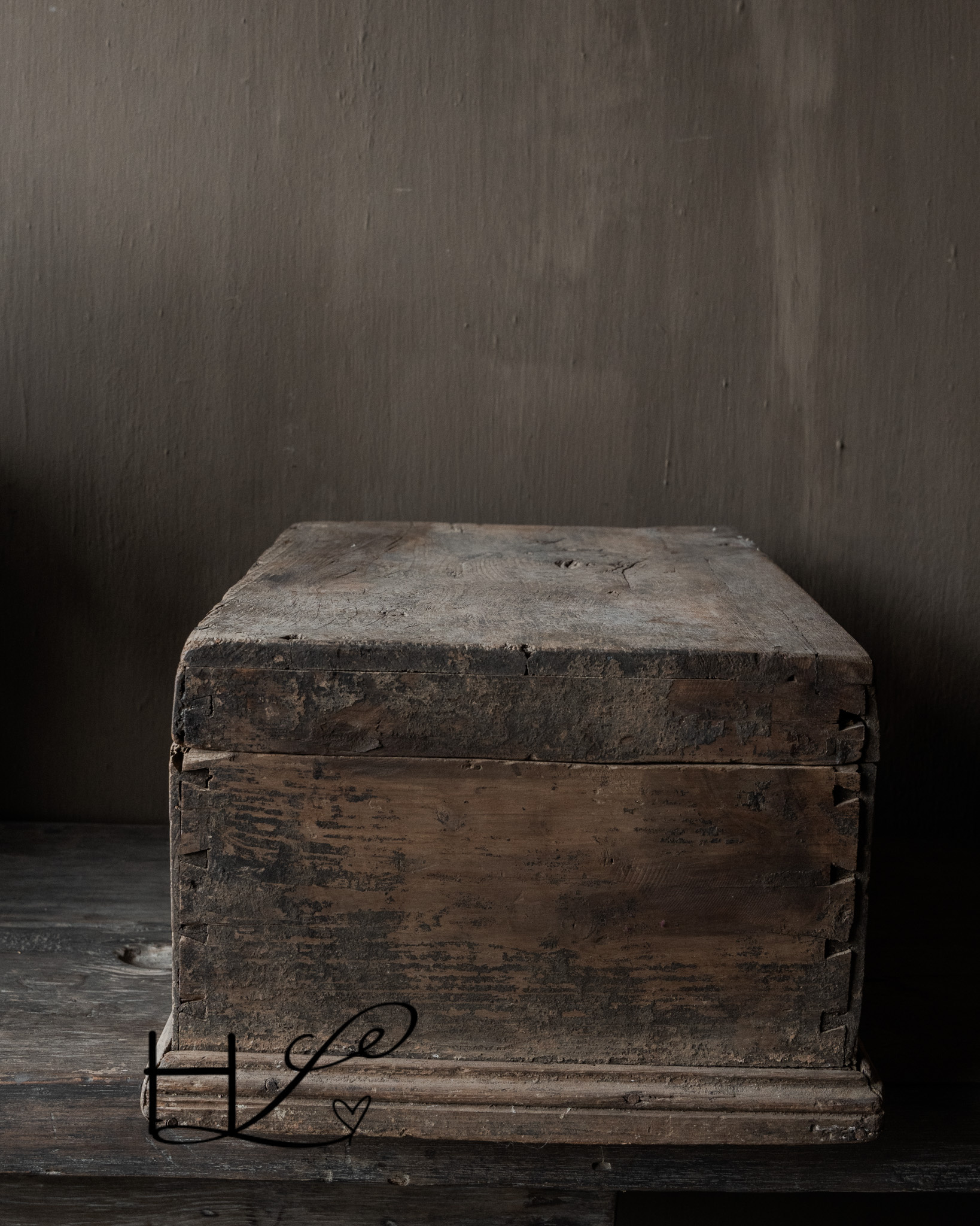 Uniek Oud Authentieke houten kistje HOFFZ-4